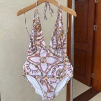 Louis Vuitton Halterneck Swimsuit In Bejewelled Monogram White