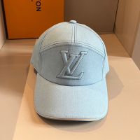 Louis Vuitton LV Signature Baseball Cap In Cotton Light Blue