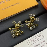 Louis Vuitton LV Constellation Earrings In Metal with Crystals M01896 Gold