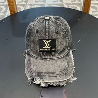 Louis Vuitton LV Logo Patch Baseball Cap In Denim Black