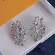 Louis Vuitton LV Corail Earrings In Metal with Crystals M01631 Silver